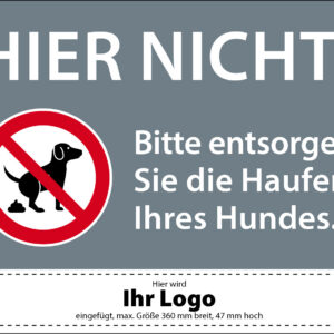 Verbotsschild »Hundehaufen entsorgen«
