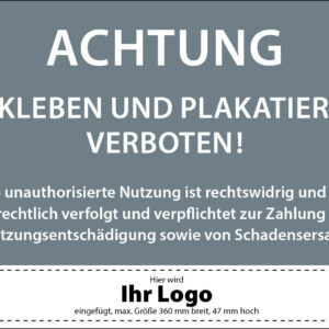 Verbotsschild »Plakatieren verboten«